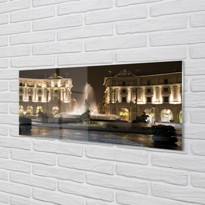 Kitchen Splashback Rome Fountain Square night