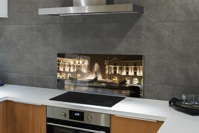 Kitchen Splashback Rome Fountain Square night