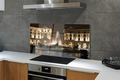 Kitchen Splashback Rome Fountain Square night