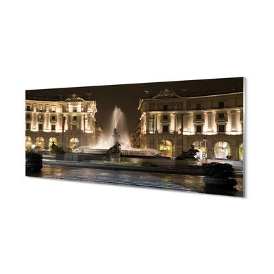 Kitchen Splashback Rome Fountain Square night