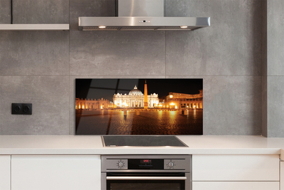 Kitchen Splashback Rome Basilica Square night