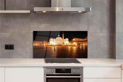 Kitchen Splashback Rome Basilica Square night