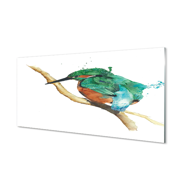 Kitchen Splashback painted colorful parrot