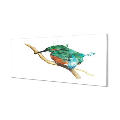Kitchen Splashback painted colorful parrot
