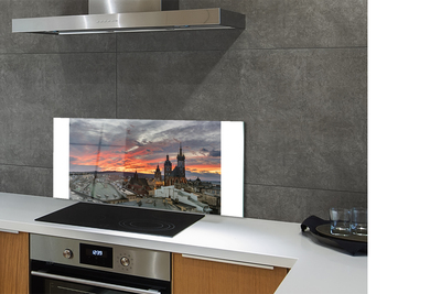 Kitchen Splashback Sunset Panorama Krakow