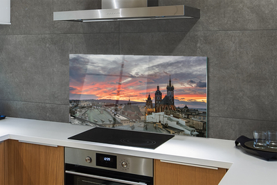 Kitchen Splashback Sunset Panorama Krakow