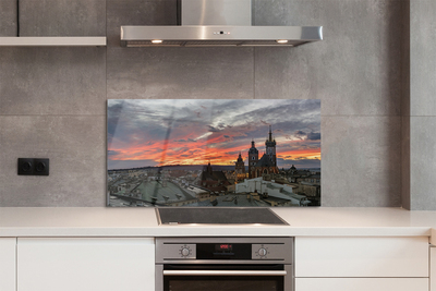 Kitchen Splashback Sunset Panorama Krakow