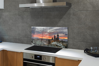 Kitchen Splashback Sunset Panorama Krakow