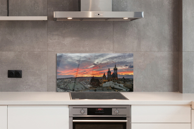 Kitchen Splashback Sunset Panorama Krakow