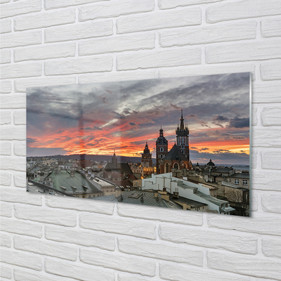 Kitchen Splashback Sunset Panorama Krakow