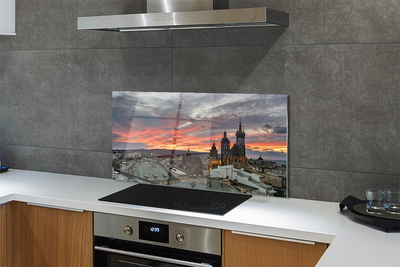 Kitchen Splashback Sunset Panorama Krakow