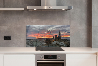 Kitchen Splashback Sunset Panorama Krakow