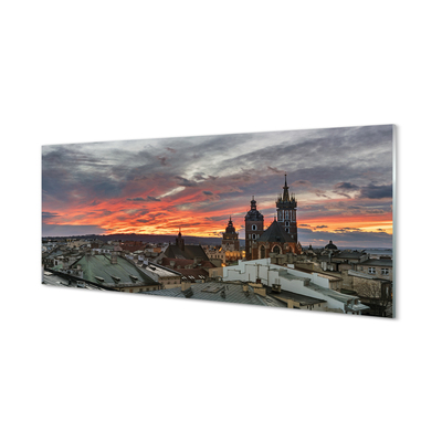 Kitchen Splashback Sunset Panorama Krakow