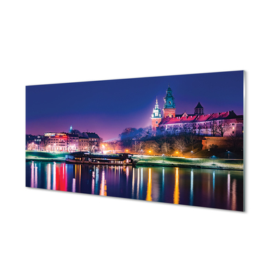 Kitchen Splashback Krakow River City Night