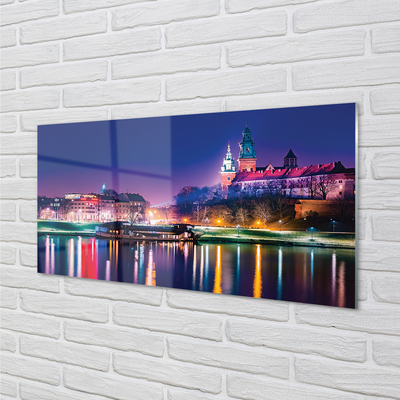 Kitchen Splashback Krakow River City Night