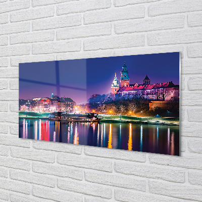 Kitchen Splashback Krakow River City Night