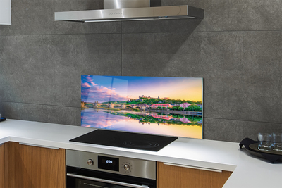 Kitchen Splashback River Sunset Germany