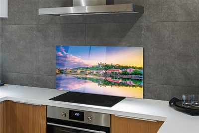 Kitchen Splashback River Sunset Germany