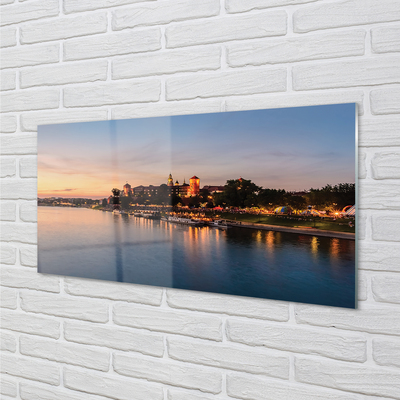 Kitchen Splashback Krakow Sunset River Lock