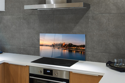 Kitchen Splashback Krakow Sunset River Lock