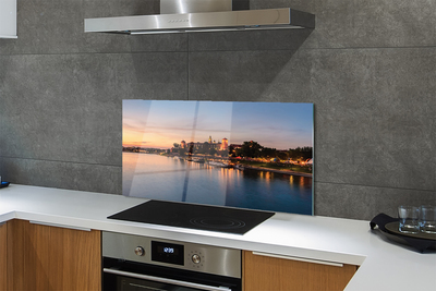 Kitchen Splashback Krakow Sunset River Lock