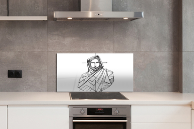 Kitchen Splashback Jesus Drawing