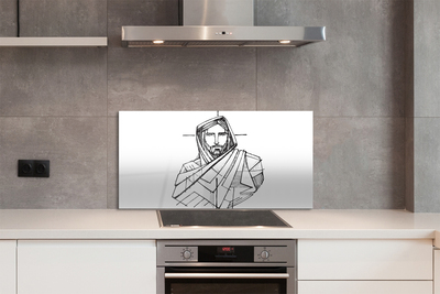 Kitchen Splashback Jesus Drawing
