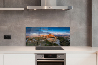 Kitchen Splashback Architecture Panoramic Greece Athens