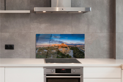 Kitchen Splashback Architecture Panoramic Greece Athens