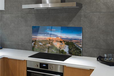 Kitchen Splashback Architecture Panoramic Greece Athens