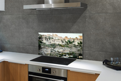 Kitchen Splashback Spain Mountains City Trees