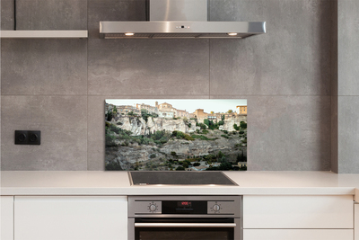 Kitchen Splashback Spain Mountains City Trees