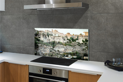 Kitchen Splashback Spain Mountains City Trees