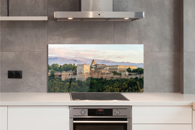 Kitchen Splashback Spain Castle Mountain Forest