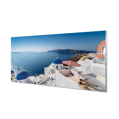 Kitchen Splashback Panorama of the sea Greece building