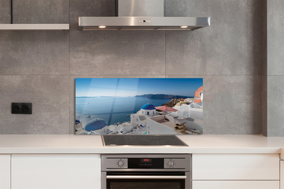 Kitchen Splashback Panorama of the sea Greece building