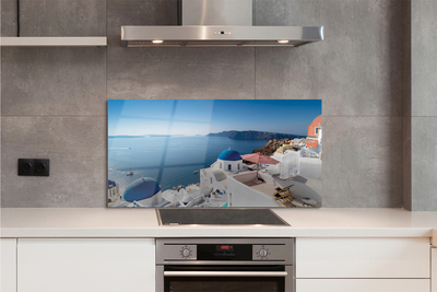 Kitchen Splashback Panorama of the sea Greece building