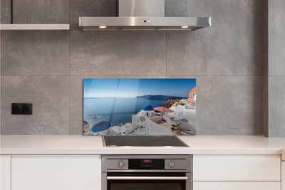 Kitchen Splashback Panorama of the sea Greece building