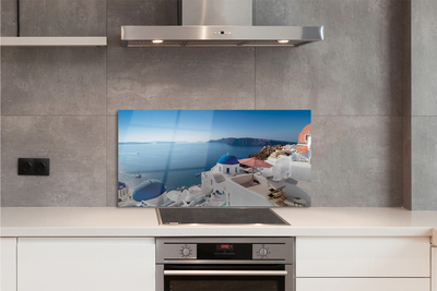 Kitchen Splashback Panorama of the sea Greece building