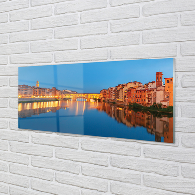 Kitchen Splashback Italy bridges Building River Night