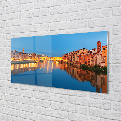 Kitchen Splashback Italy bridges Building River Night