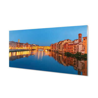 Kitchen Splashback Italy bridges Building River Night