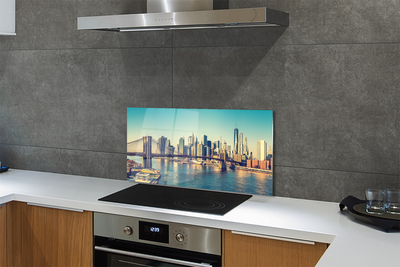 Kitchen Splashback Panorama River Bridge