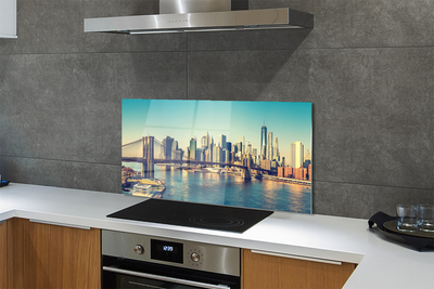 Kitchen Splashback Panorama River Bridge