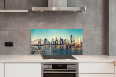 Kitchen Splashback Panorama River Bridge