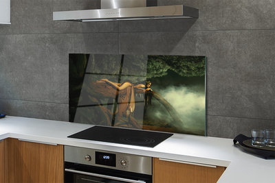 Kitchen Splashback Female tree clouds