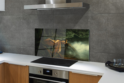 Kitchen Splashback Female tree clouds