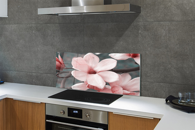 Kitchen Splashback pink flowers