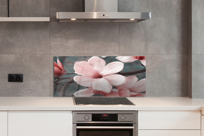 Kitchen Splashback pink flowers