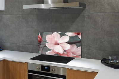 Kitchen Splashback pink flowers